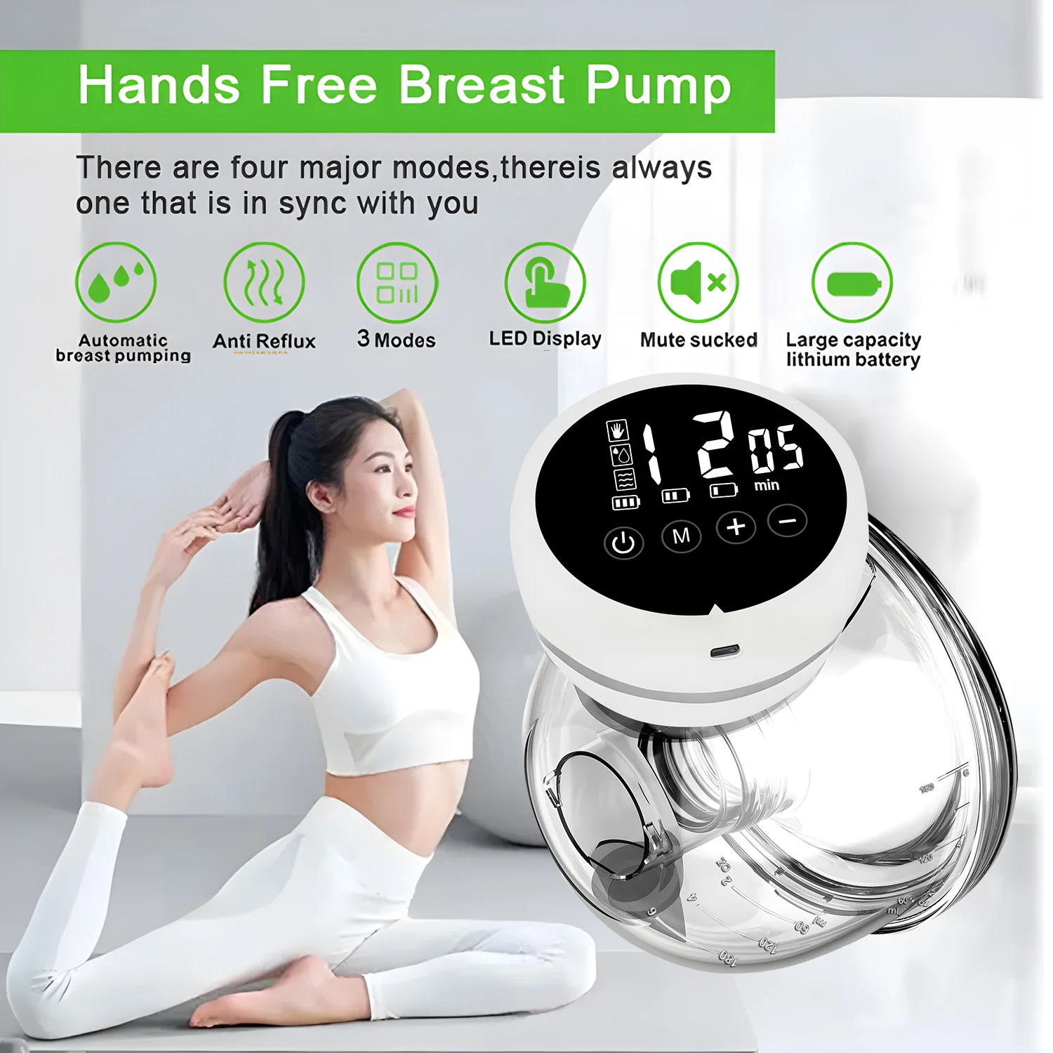 Electric Breast Pumps Portable Hands Free Wearable Breast Pump Comfort Breast Milk Extractor Collector