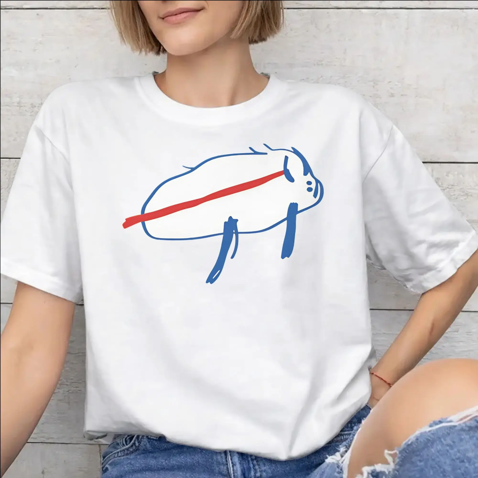 Josh Allen Riding a Buffalo Tee Shirt for Men Women Print T Shirts  Cotton Clothing