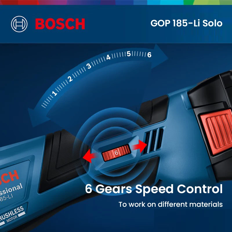 Bosch GOP 185-Li Cordless Oscillating Muli-Tools Brushless Motor 6 Variable Speed Wireless Multi-Cutter 18V Li-ion Power System