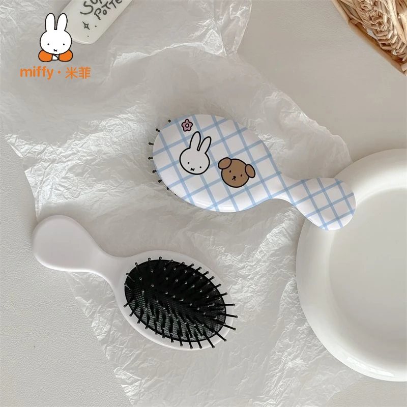

Маленькая расческа Miffy с модным клетчатым дизайном, портативная массажная расческа с воздушной подушкой, рождественский подарок для друзей