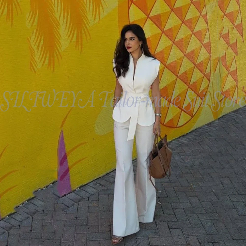 Modern Women Suits For Wedding Business Fashion 2 Pieces Sets Elegant Women's Sets Outfits Short Sleeves Jacket Pants Customized