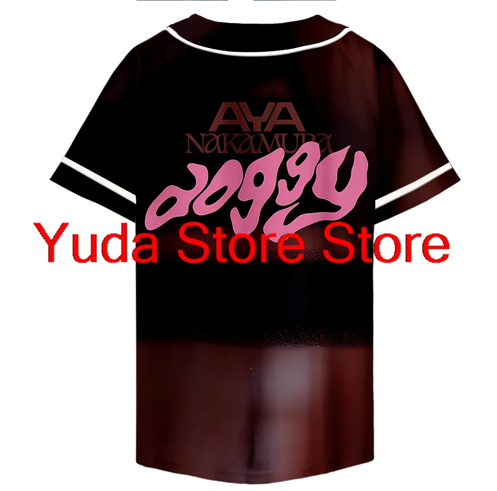 Aya Nakamura Merch Baseball Jersey Men/Women Harajuku Thin button Baseball uniform Oil Slick Baseball Jersey For Concert Site