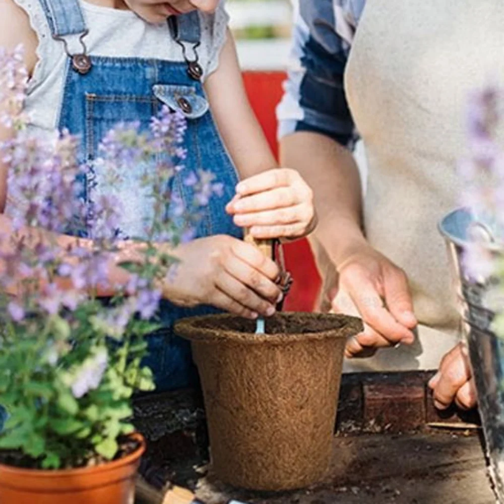

3pcs Natural Plant Seedling Cups Coconut Fiber Breathable Plant Containers Pots Biodegradable Flower Pot Promoting Growth