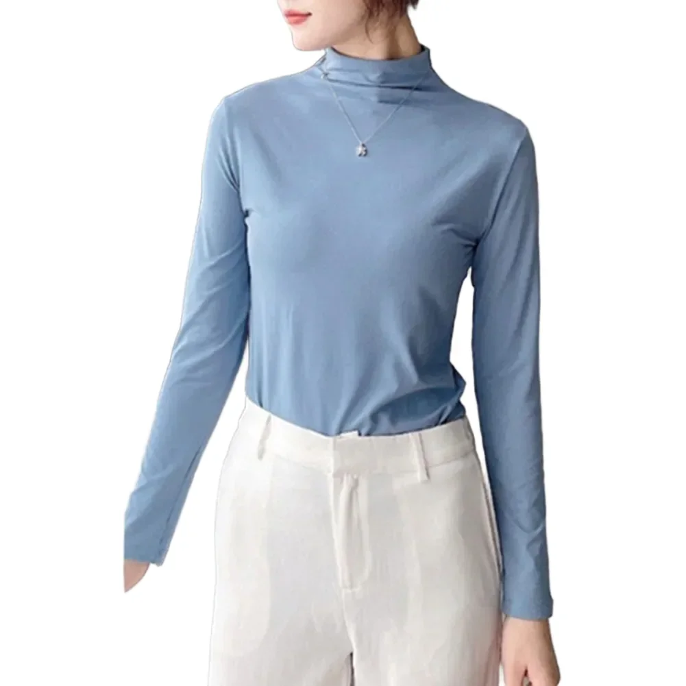 Casual Wear Daily Outfit Casual Slim Fit T-Shirt Korean Base Tops Fall White Brand New Condition For Daily Wear
