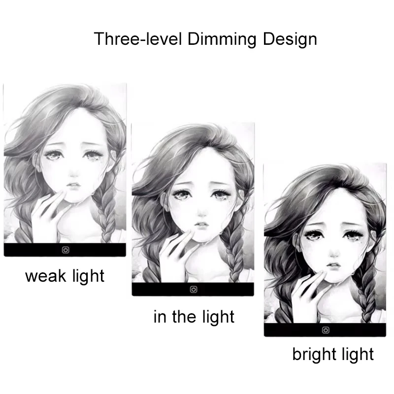 Led رسم نسخ الوسادة 3 مستوى عكس الضوء مجلس الجدول الرسوم المتحركة اللوحة ألعاب تعليمية هدية قابل للتعديل ضوء المفكرة للأطفال #4