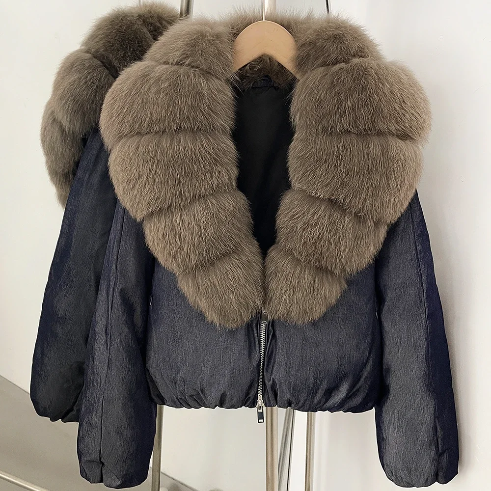 OFTBUY 90% White Duck Down Coat Luxury Winter Puffer Jacket Women Female Real Natural Fox Raccoon Fur Thick Warm Parkas