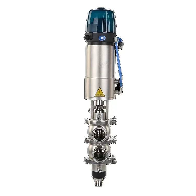 

Sanitary Stainless Steel Pneumatic Clamped Double Seat Mixing Proof Valve