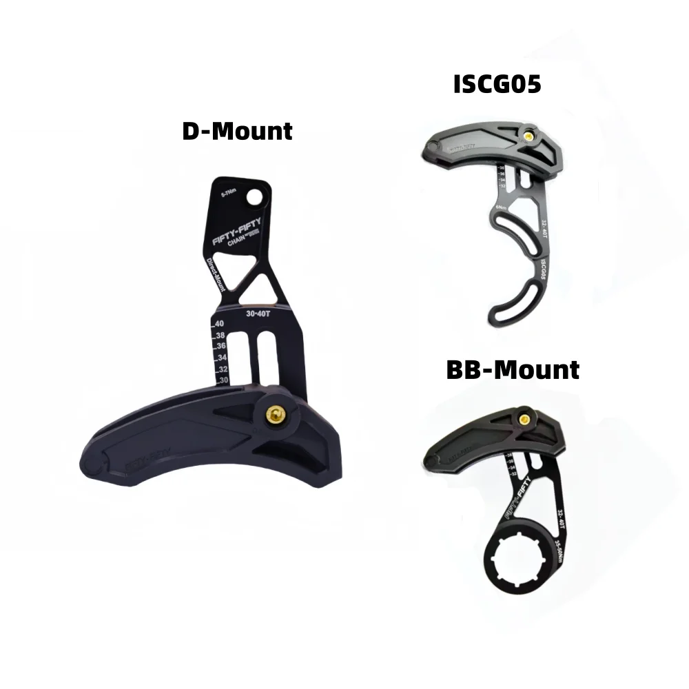 

FIFTY-FIFTY MTB Bike Chain Guide 30-40T 32-32-40T Bash Guard, ISCG05 BB-Mount, D-Mount Mountain Bike Chainring Protecto