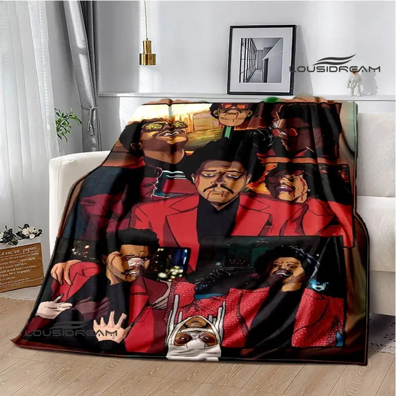 

Singer The Weeknd print blankets Flange Warm blanket soft and comfortable home travel bed blanket picnic blankets birthday gift