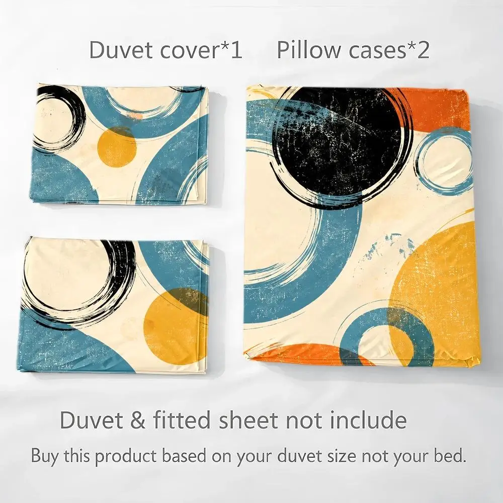 3Pc Modern Minimalist Printed Duvet Cover Set, 1*Duvet Cover + 2*Pillowcases, Nordic Style Skin-Friendly Breathable Double Bed Bedding Set, Quilted Duvet Cover with Hidden Zipper, Bedroom Decorative Set, Soft and Comfortable, Wrinkle-Resistant, Easy to Clean, Durable Bedding, Suitable for All Seasons, Machine Washable, Dormitory/Master Bedroom/Guest Room Bedding Set, Light Luxury Style Cozy Home Decor, Student Dormitory Bed Cover Set, Large Double Bed Cover, 3-Piece Bedding Set for Home