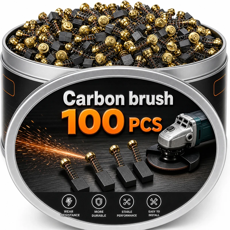 100/50PCS Carbon Brush Repair Kit Power Tools Electric Motor Replacement Parts Universal Adaptation Carbon Brushes Mixed Set