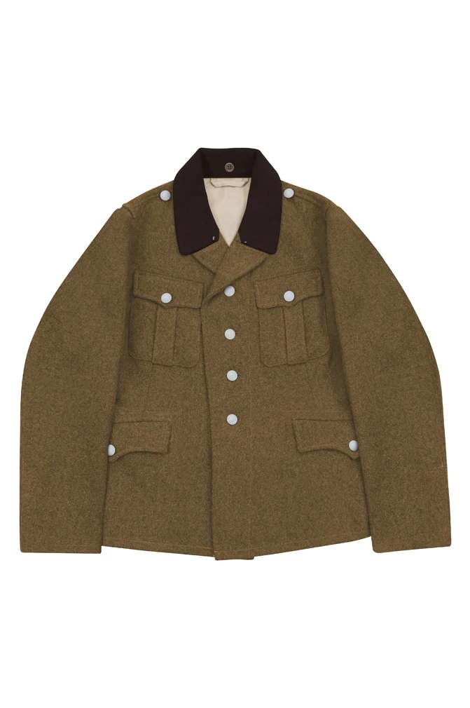 GUWQ-003 wwii deutsche elite wehrmann schaften braune wolle tunika feldbluse i tiefbraun kragen