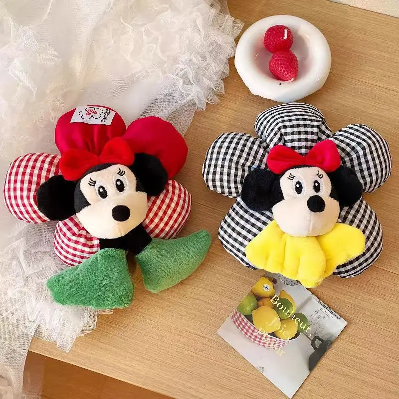 

New Disney Mickey Polka Dot Hair Hoop Cute Large Intestine Hoop Premium Sweet Flower Hair Tie Rope Hair Clip Girl Gift
