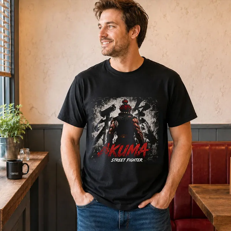 Akuma Street Fighter T shitr Cool Anime Gamer Gift 0813 Retro Arcade Fighting Game Tee Hadouken World Warriors Unisex Top S-6XL