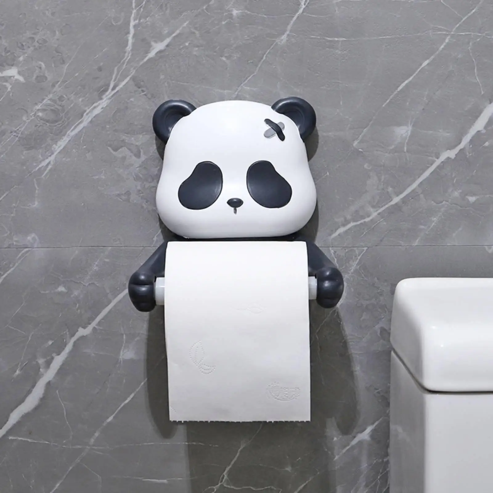 Resin Cartoon Tissue Holder Cute Panda Toilet Paper Storage Wall Hanging Animal Dispenser for Kitchen Restroom