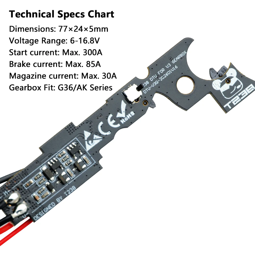 T238 V1.42 Qualität V3 MOSFET ETU Mechanischer Sensor Programmierbares Vorkocher für AIRSOFT Gel Blaster V3 Getriebe – Detail 11