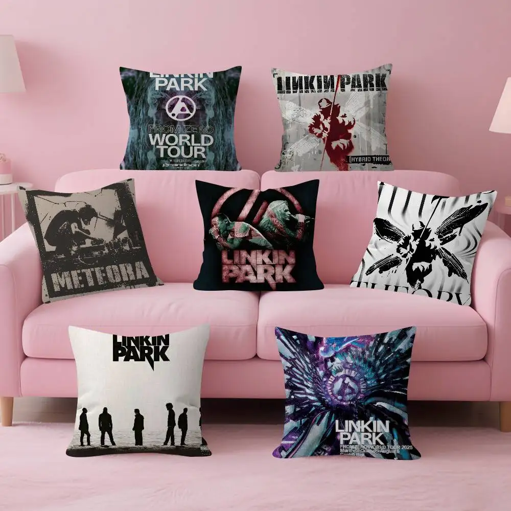 L-linkin P-park Heavy Metal Band    Cushion Cover Car Throw Pillow Case For Sofa Car Christmas Gift 40x40cm 45x45cm