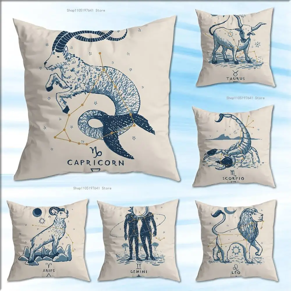 

Zodiac 12 Constellation Pillow Case Cushion Cover Home Decor Birthday Gift Pillowcover