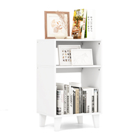 3-tier side table bedside table with shelves & legs, coffee table White, narrow sofa table for bedroom living room