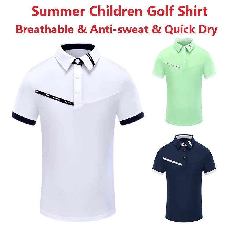 

Golfist Summer Children Short Sleeve Golf Shirt Boys Girls Breathable Anti-sweat Tops Kids Elastic Comfortable Sport T-shirt