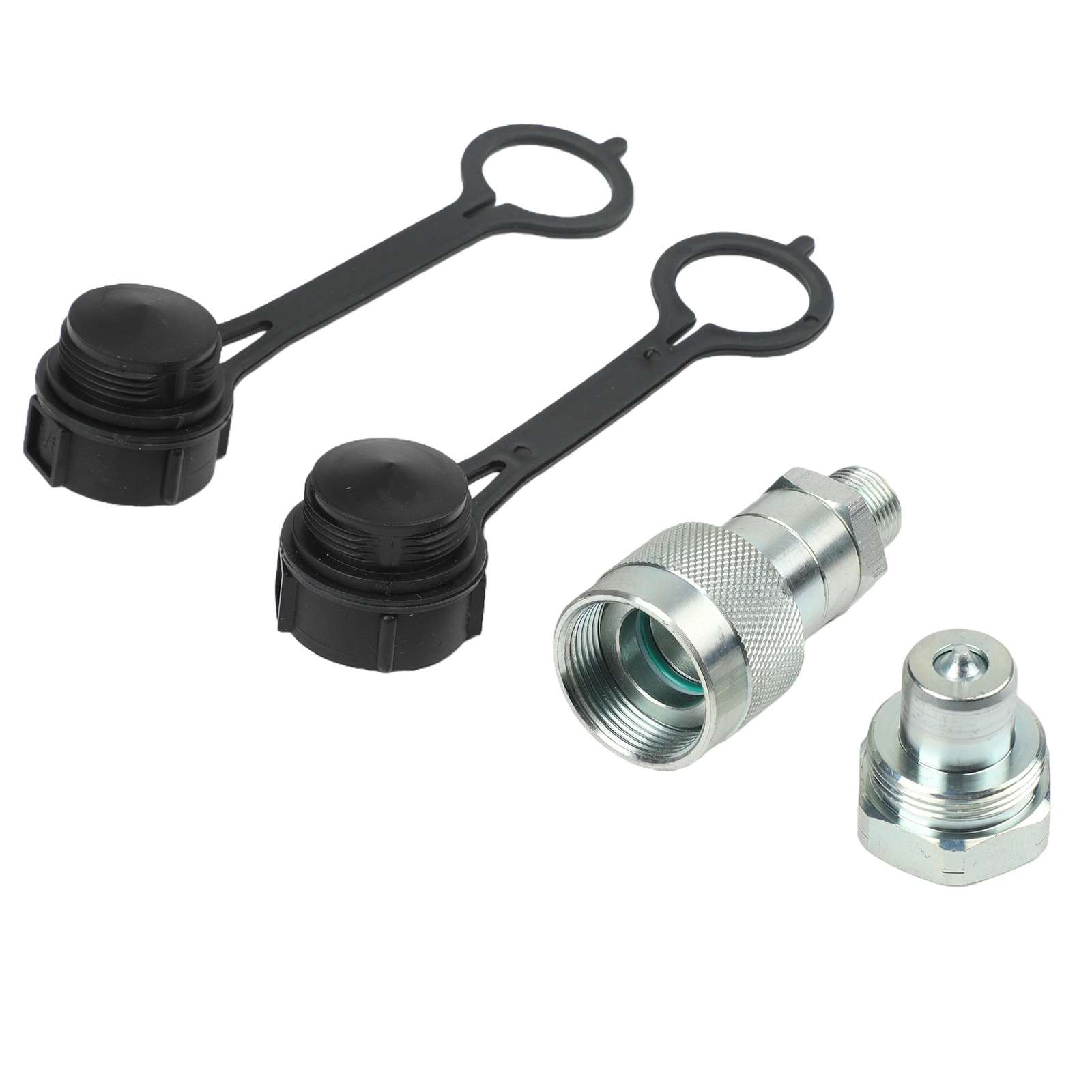 3/8'' Hydraulic Quick Coupler Set With 2 Dust Cap Connect And Disconnect Under 10000PSI Pressure Hydraulic Quick Connect Coupler