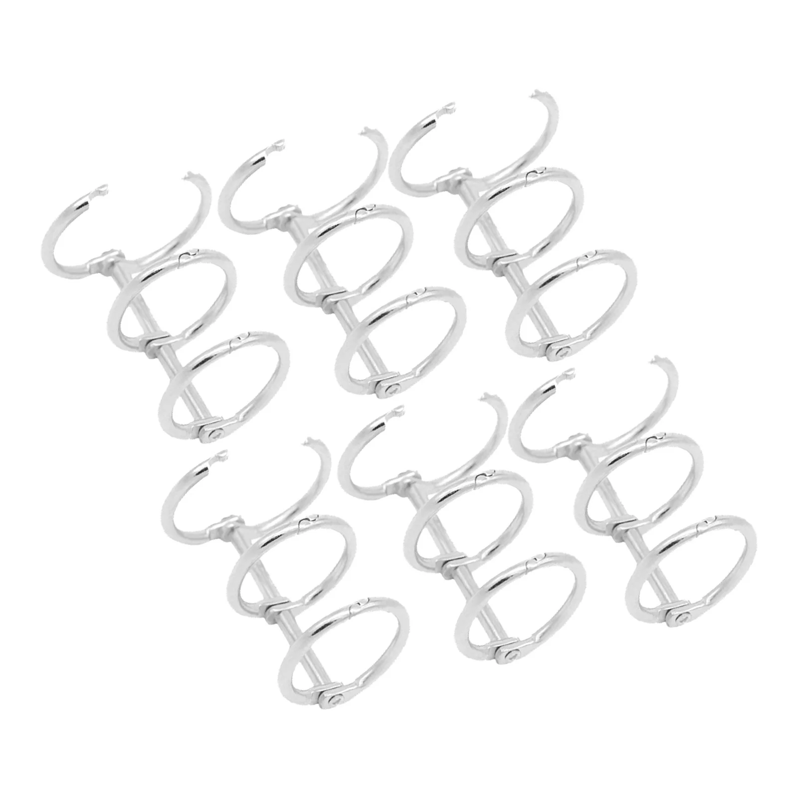 ห่วงโลหะสำหรับเข้าเล่ม 6 ชิ้น แบบสามรู สำหรับสมุดโน้ต DIY สมุดภาพ อุปกรณ์เครื่องเขียน ห่วงสำหรับจัดระเบียบเอกสารแบบถอดได้