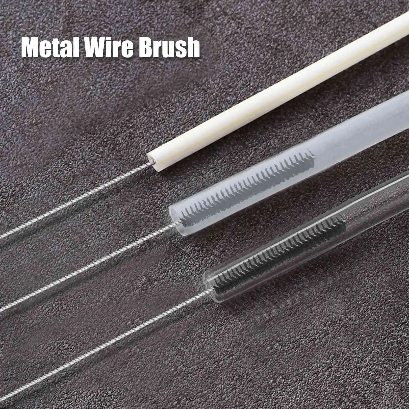 Metal Pipe Tube Cleaning Wire Brush 28cm Long 10mm Dia 3pcs