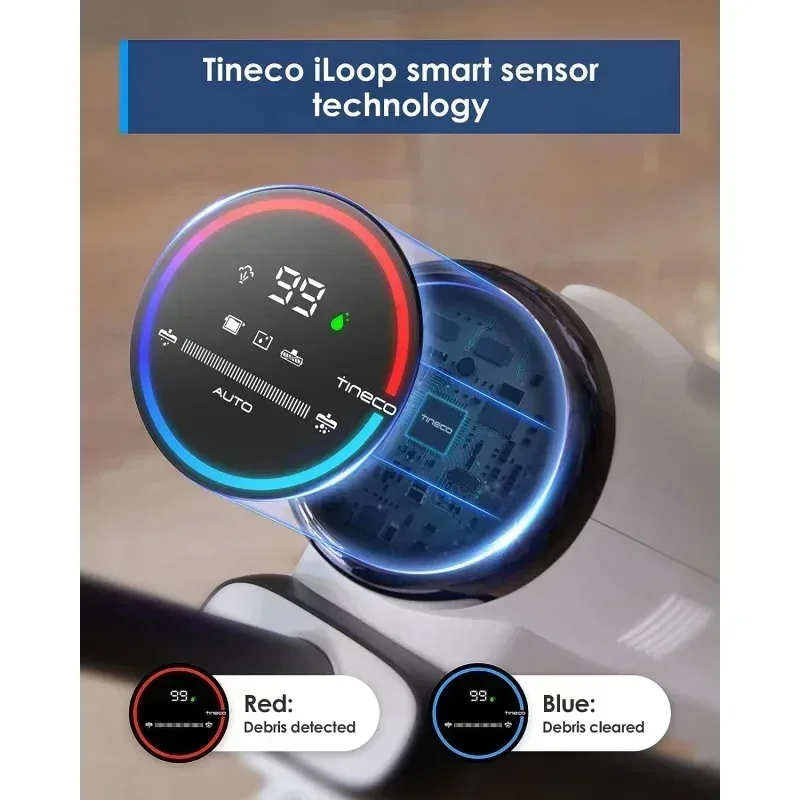 منظف بخار TGBFTTinecoes FLOOR ONE S5، مكنسة كهربائية رطبة وجافة الكل في واحد، أرضية خشبية صلبة رائعة للفوضى اللزجة، وقت تشغيل طويل، علي