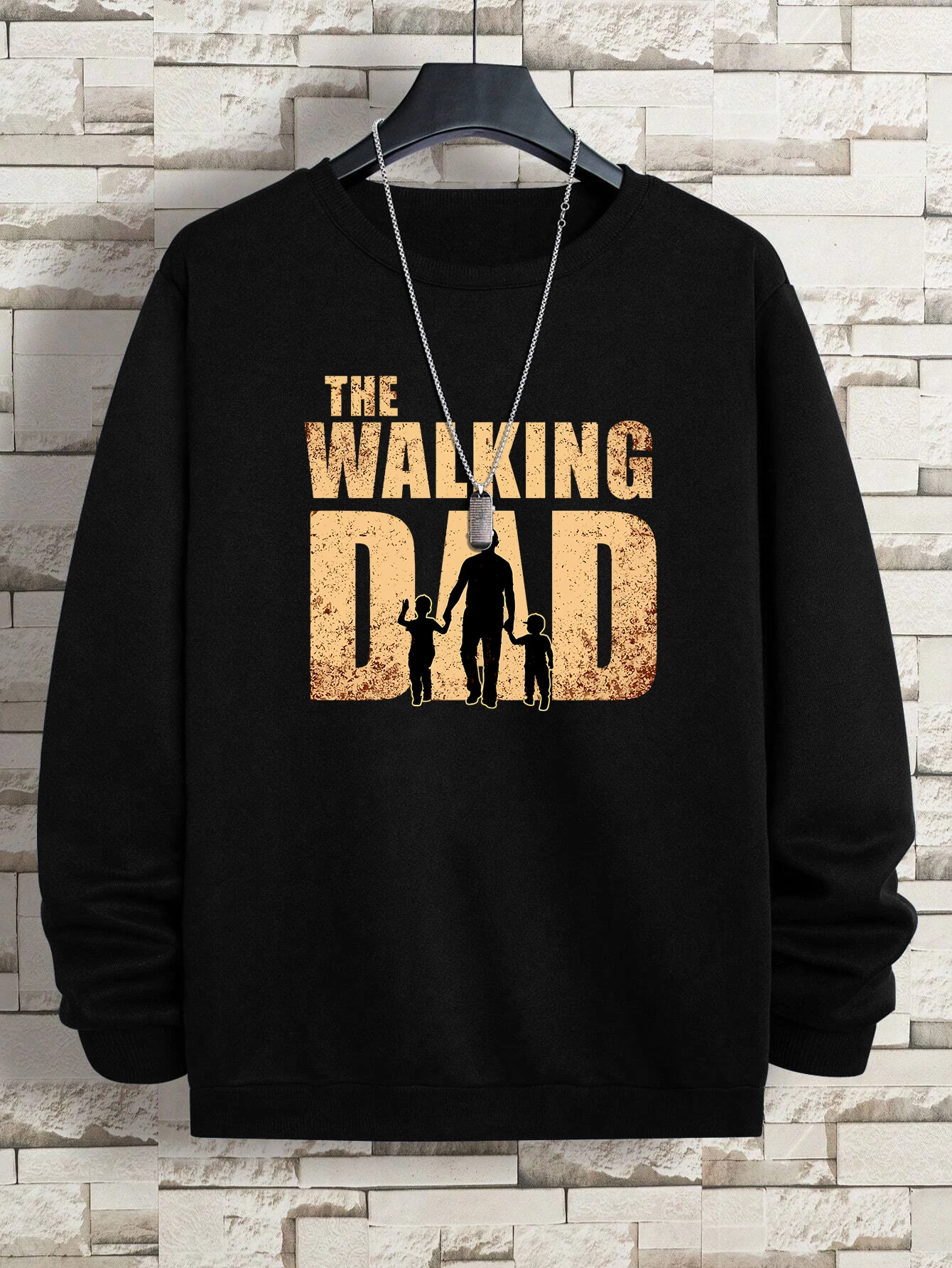 The Waking Dad Prints Man Hoodies Comfortable Fleece Warm Crewneck Sweatshirts Casual Breathable Pullovers Men Female Sportswear