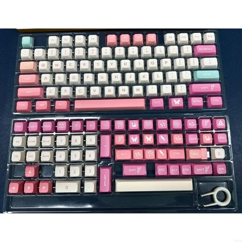 P9JB 134 Keys Keycap Mechanical Keyboard Keycaps PBT XDA Profile Pink Sunset Theme For dz60/RK61/64/68/84/87/96/980/104/108