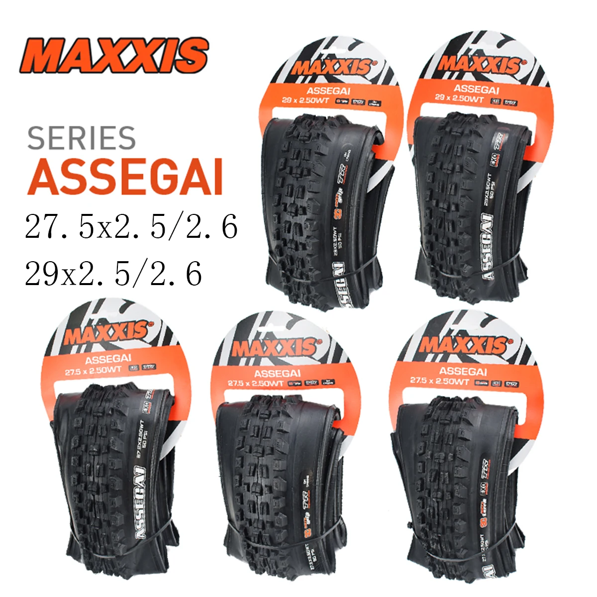 1PC MAXXIS 29 Bicycle Tire Tubeless Ready EXO TR 27.5*2.5 27.5*2.6 29*2.5 29*2.6 MTB Mountain BikeTyre Assegai Series Bike Parts