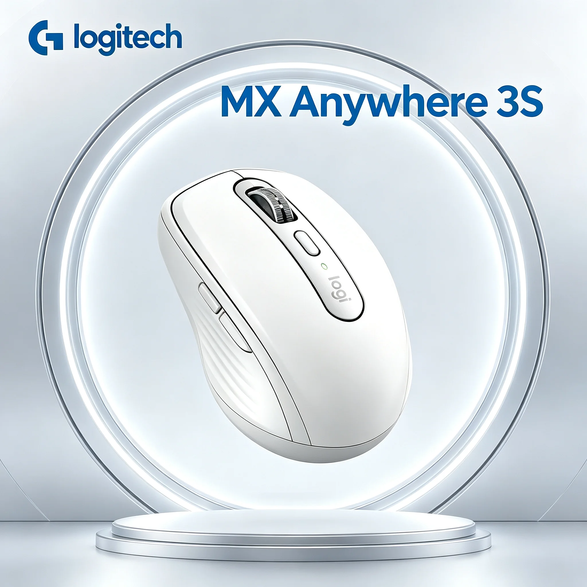 Logitech MX Anywhere 3S Bluetooth Professional Mouse, Fast Scroll, Quiet Click, Works on Most Surfaces