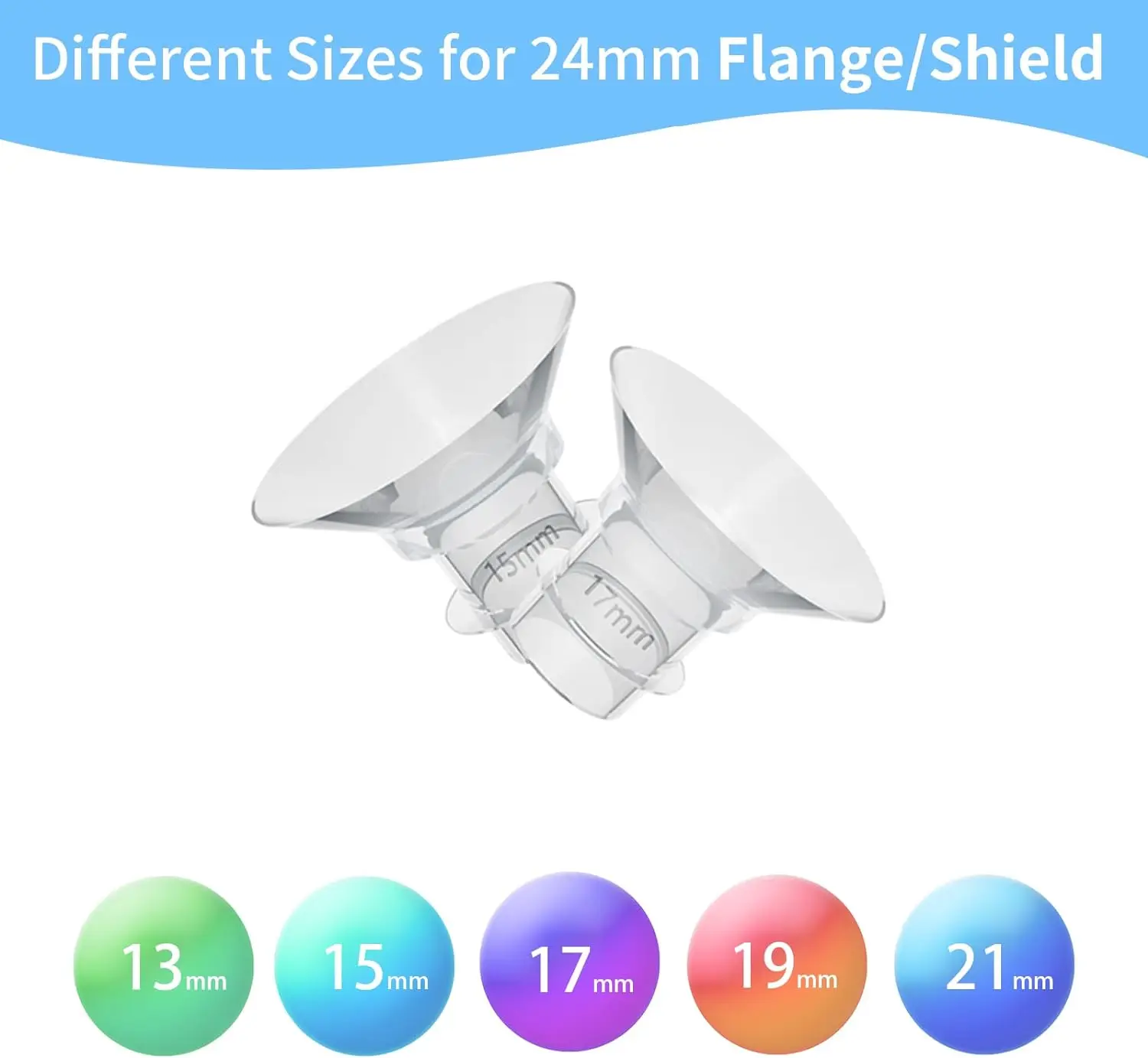 10st flensinzetstukken 13/15/17/19/21mm, compatibel met S9/S10/S12 etc 24mm draagbare borstkolf, borstkolfflensinzetstuk