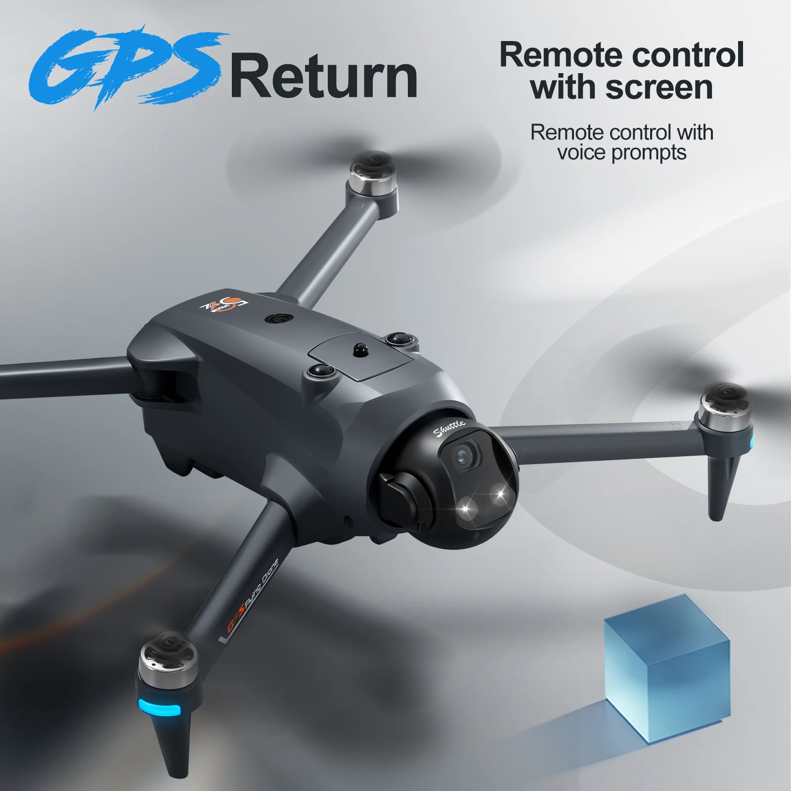 YL059 FPV GPS Quadcopter Drone 8K HD Dual Cameras Endurance Obstacle Avoidance LED Touch Large Screen Remote RC Drone Boy Gift