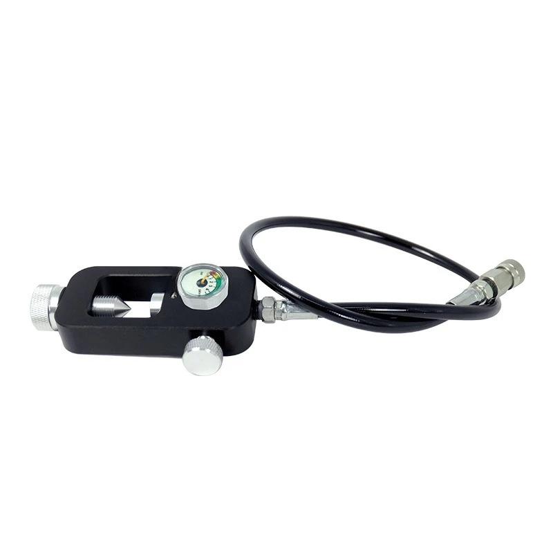 

G5/8 male, large bottle air guide vial equipped with S-02 scuba adapter