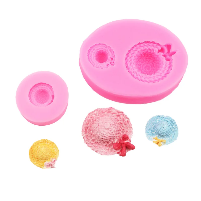 Small fresh and varied straw hat fondant cake silicone chocolate clay mold dry pez cup mold 15-696