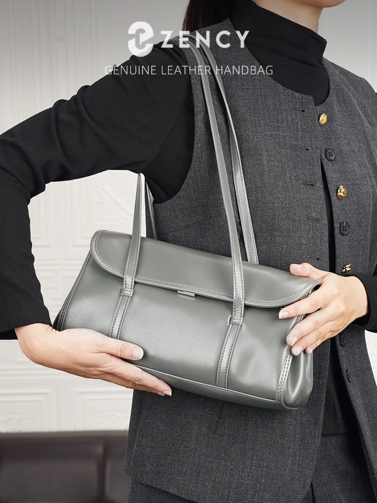 Zency 2026 Large Women Luxury Purse Retro Style Handbag Underarm Bag Genuine Leather Gift Shoulder Bag For Lover Wife Sister