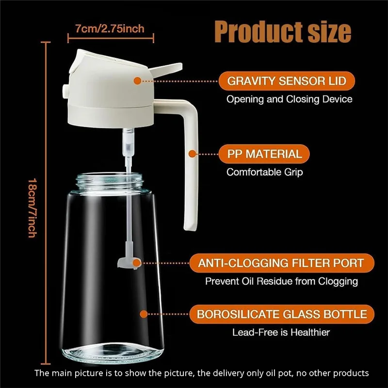 A44F-Oil Dispenser For Kitchen Spray, Oil Dispenser Bottle Spray And Pour, 2 In 1 Olive Oil Dispenser 4 Pcs