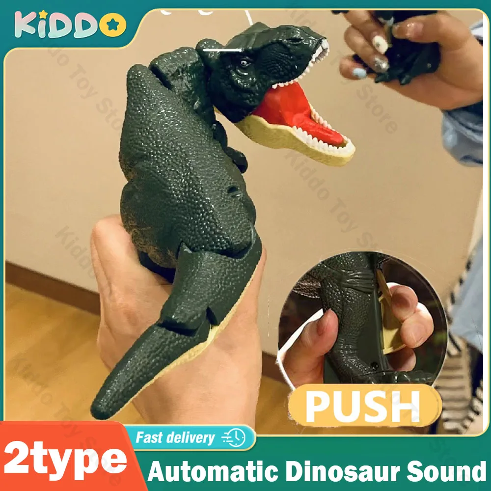 Juguete de descompresión con sonido de dinosaurio zazaza para niños, juguete creativo telescópico operado a mano, oscilación de primavera, juguetes