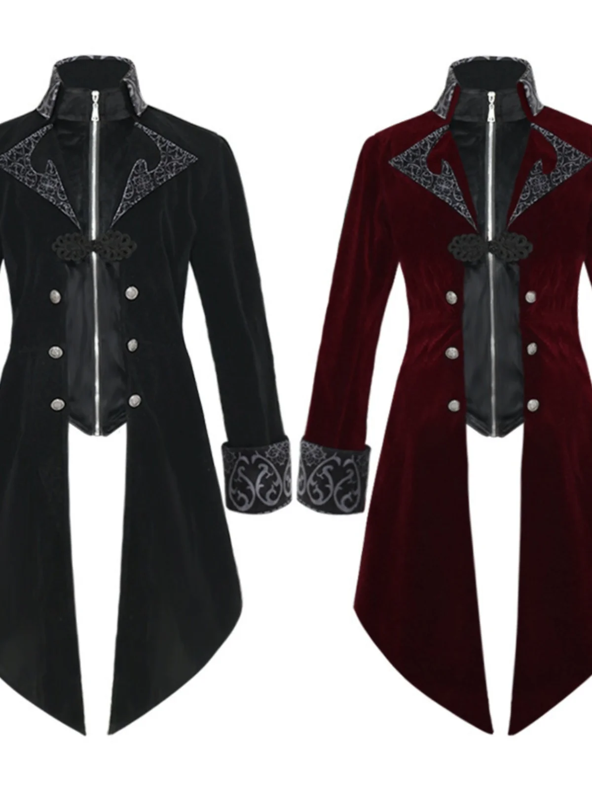 

Men's Mid-Length Tailcoat Jaet 202 Medieval Retro Sle Coat by Manzhenxin Faionable Stage Costume with 3%-50% Content