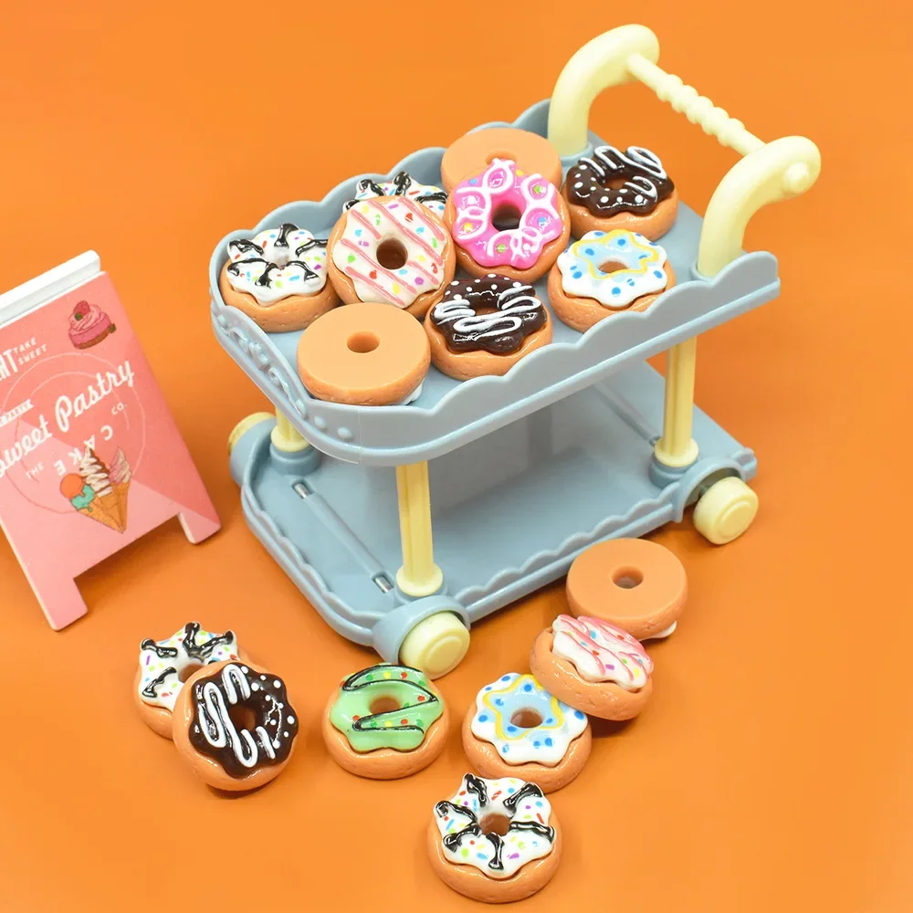 8 stücke Kawaii Neue Nette Mini Donut Flache Rückseite Harz Cabochons Scrapbooking DIY Schmuck Handwerk Dekoration Verzierungen Zubehör – Detail 2