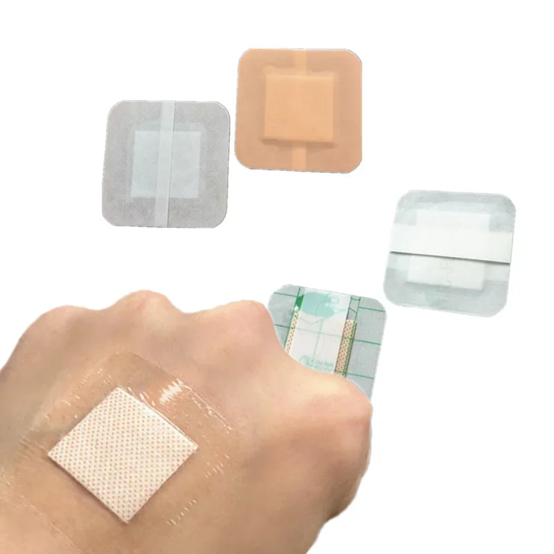 10pcs Transparent PU Band Aid Square Shaped Wound Patch Waterproof Breathable Security Protection Adhesive Bandage Woundplast