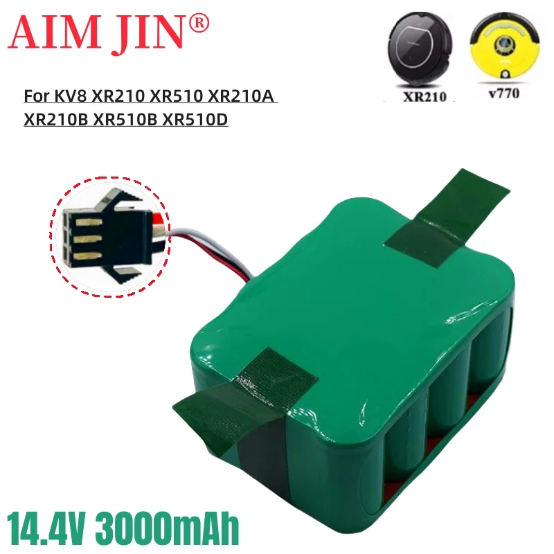 100% New 14.4V SC 3000mAh Ni-MH Vacuum Cleaner battery for KV8 Cleanna XR210 XR510 series Zebot Z520 Fmart R770 S350