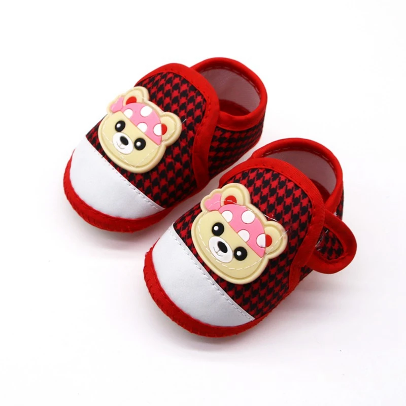 

Spring Autumn Newborn Boys Girls Walking Shoes Baby Cartoon Bear First Walkers Infants Toddler Soft Sole Anti-slip Walking Shoes