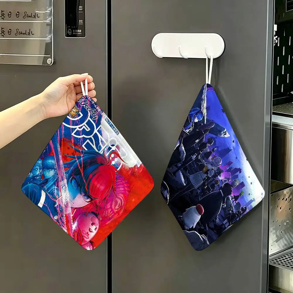 Popular Game The Hundred Line-Last Defense Academy Polyester Cotton Hand Wiping Towel with Hanging Loop, Lightweight