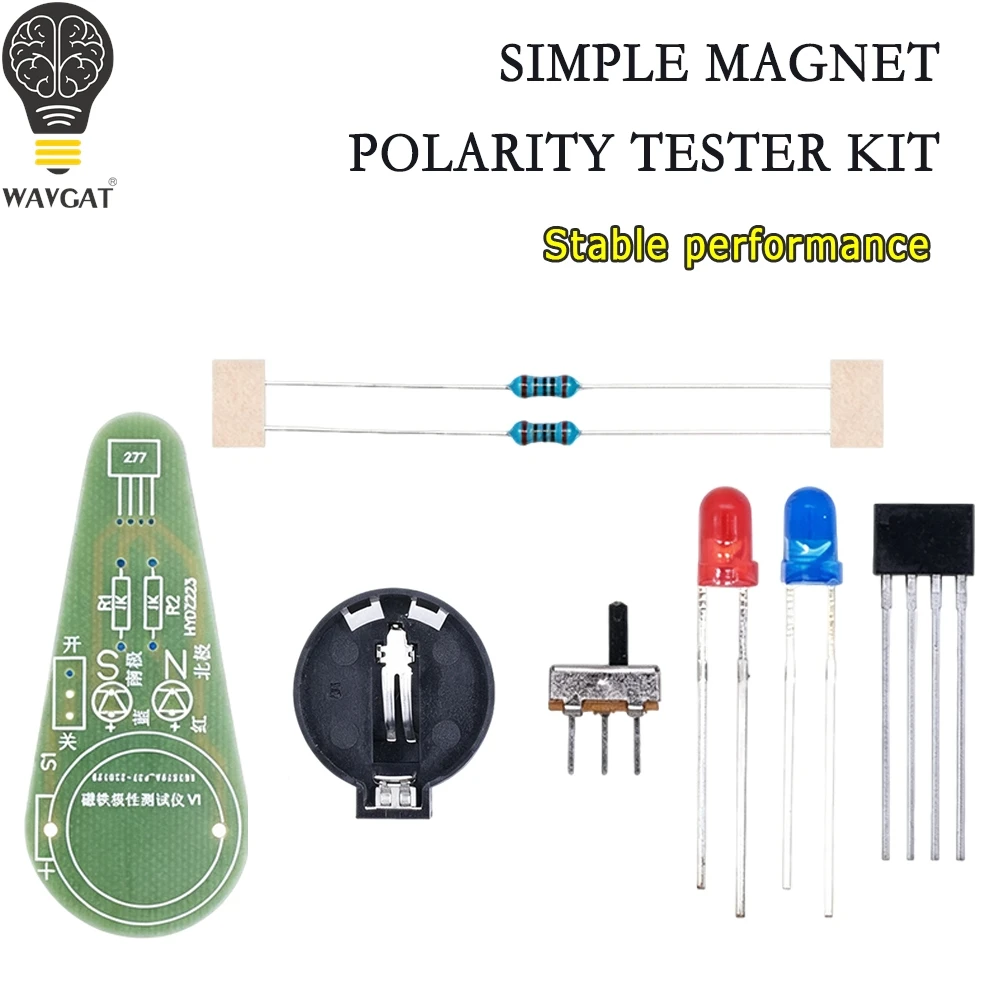 DIY Magnet Polarity Tester Unassembled Kit Magnetic N/S Pole Detector Electronic Soldering Practice Parts With PCB Board
