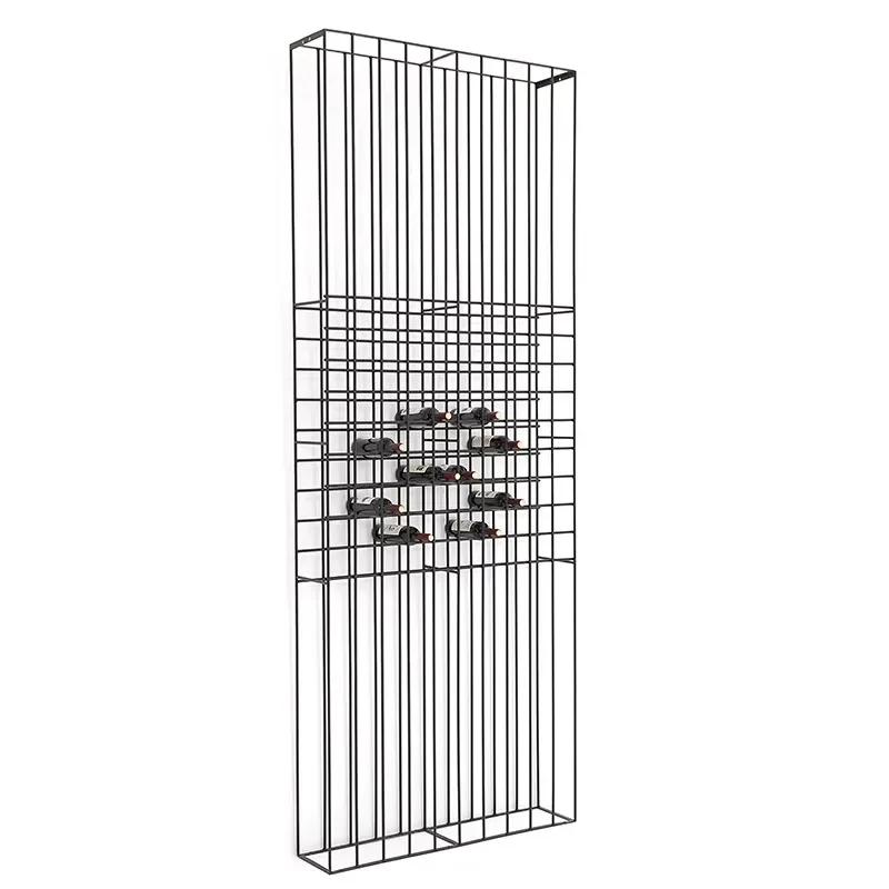 Modern Oversized Freestanding Black Iron Wine Rack Display Stand Holder for 54 Bottles Floor Storage Bracket Home Decor