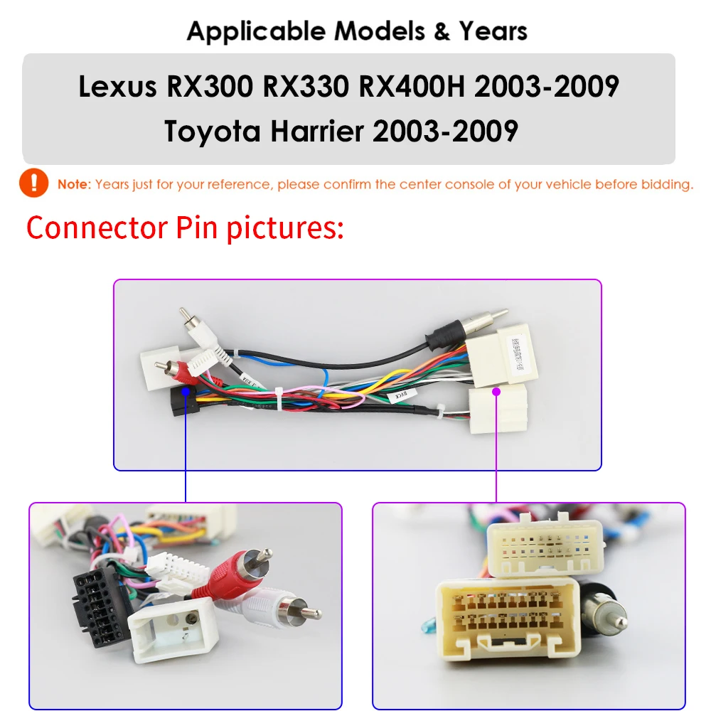 Hizpo Special 16Pin Power Cable works for Lexus RX300 RX330 RX400H 2003- 2009 Toyota Harrier Car Car radio Multimedia Player GPS