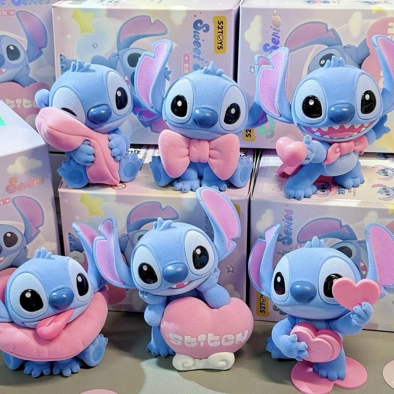 

Genuine 52toys Stitch Warm Pink Series Surprise Blind Box Toy Ornament Cute Figures Decorations Doll Children Birthday Xmas Gift