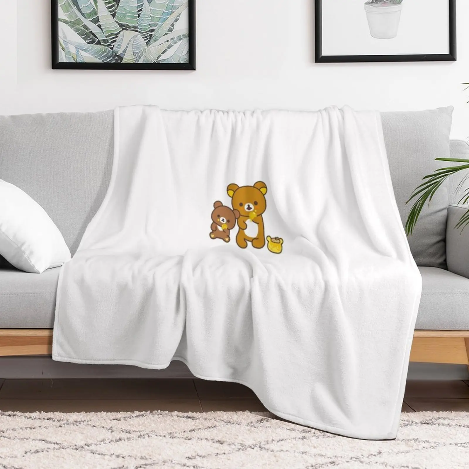 

Rilakkuma Bear Throw Blanket for sofa Weighted Beach Giant Sofa Blankets Camping Bed linens Soft Plush Plaid Blankets